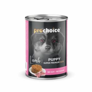 Boite Prochoice Paté au poulet pour les chiots contenance 400 grammes.