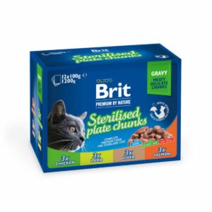 pack pate chat sterilse brit 12*80gr