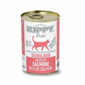 Paté au saumon pour chat adulte contennace 400 grammes.
