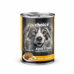 Boite Prochoice Paté au poulet pour les chien contenance 400 grammes.