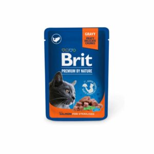 Morceaux avec saumon en sauce pour chats stérilisés