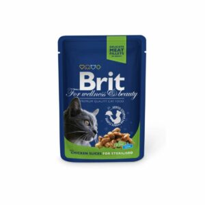 BOUCHÉES DE POULET EN SAUCE. ALIMENT HUMIDE COMPLET PREMIUM POUR CHAT STÉRILISÉ 100GR