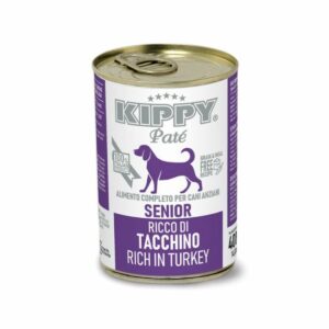 Boite kippy paté pour chien agés au dinde contenance 400 grammes.