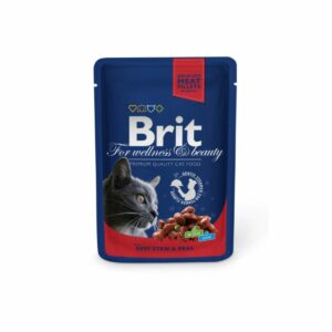 BŒUF ET POIS EN SAUCE. ALIMENT HUMIDE COMPLET PREMIUM POUR CHAT ADULTE 100 gr