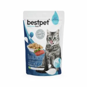 pochon bestpet chat adulte au thon 85 gr