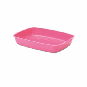 BA C A LITIERE EN PLASTIQUE POUR CHATON DE COULEUR ROSE